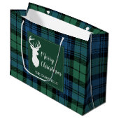 Kerstmis Tartan Clan Campbell Gepersonaliseerd Groot Cadeauzakje (Voorkant Gekanteld)