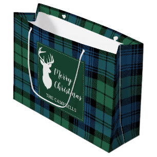 Kerstmis Tartan Clan Campbell Gepersonaliseerd Groot Cadeauzakje