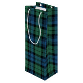 Kerstmis Tartan Clan Campbell Green Blue Pset Wijn Cadeautas (Achterkant Gekanteld)