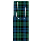 Kerstmis Tartan Clan Campbell Green Blue Pset Wijn Cadeautas (Voorkant)