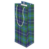 Kerstmis Tartan Clan Douglas Pset Check Wijn Cadeautas (Achterkant Gekanteld)