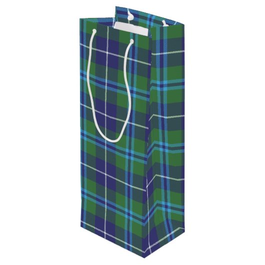 Kerstmis Tartan Clan Douglas Pset Check Wijn Cadeautas (Achterkant Gekanteld)