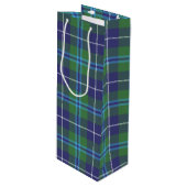 Kerstmis Tartan Clan Douglas Pset Check Wijn Cadeautas (Voorkant Gekanteld)