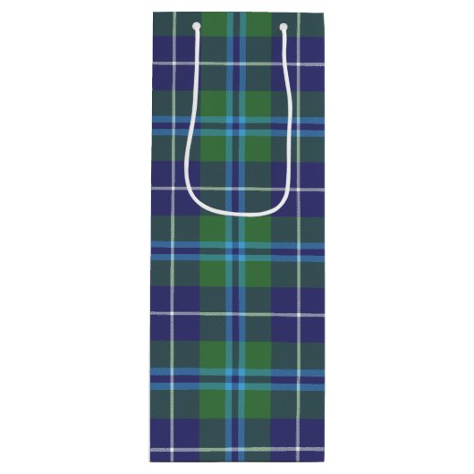 Kerstmis Tartan Clan Douglas Pset Check Wijn Cadeautas (Voorkant)