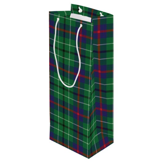 Kerstmis Tartan Clan Duncan Green Pset Check Wijn Cadeautas (Achterkant Gekanteld)