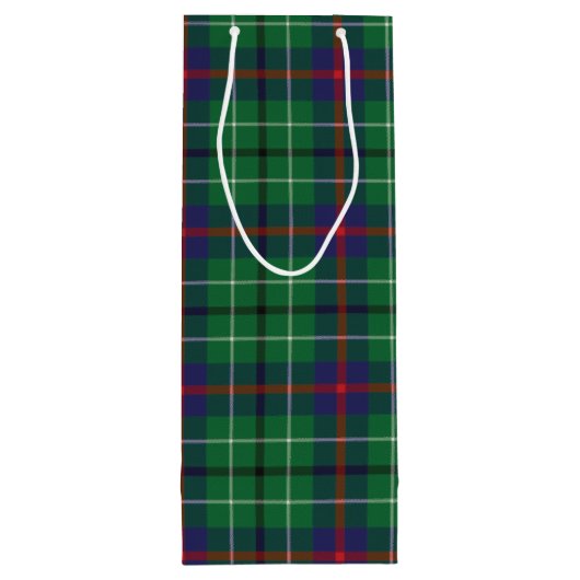 Kerstmis Tartan Clan Duncan Green Pset Check Wijn Cadeautas (Achterkant)