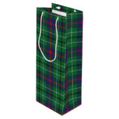 Kerstmis Tartan Clan Duncan Green Pset Check Wijn Cadeautas (Voorkant Gekanteld)