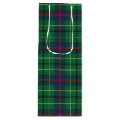 Kerstmis Tartan Clan Duncan Green Pset Check Wijn Cadeautas (Voorkant)