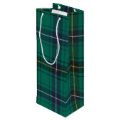 Kerstmis Tartan Clan Henderson Groene check Wijn Cadeautas (Achterkant Gekanteld)