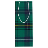 Kerstmis Tartan Clan Henderson Groene check Wijn Cadeautas (Achterkant)