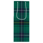 Kerstmis Tartan Clan Henderson Groene check Wijn Cadeautas (Voorkant)