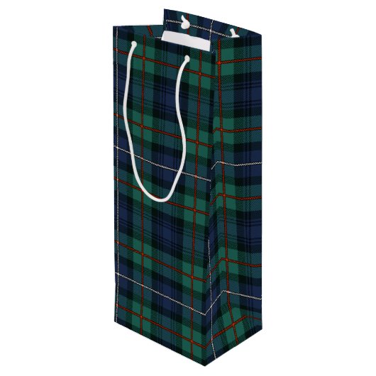 Kerstmis Tartan Clan Robertson Pset Check Wijn Cadeautas (Achterkant Gekanteld)