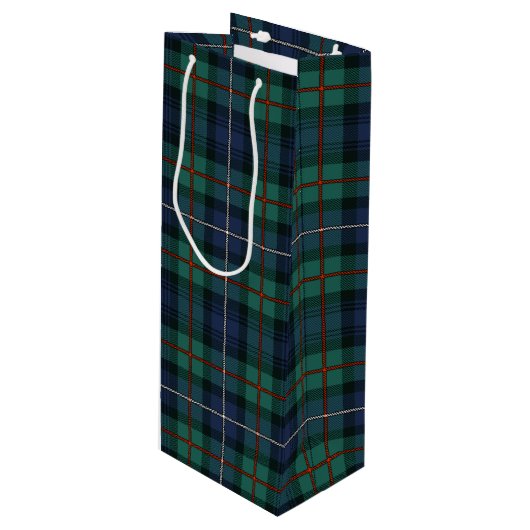 Kerstmis Tartan Clan Robertson Pset Check Wijn Cadeautas (Voorkant Gekanteld)