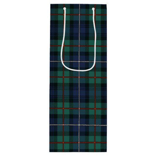 Kerstmis Tartan Clan Robertson Pset Check Wijn Cadeautas (Voorkant)