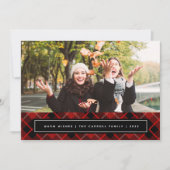 Kerstmis Tartan | Kerst Fotokaart Feestdagenkaart (Voorkant)