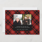 Kerstmis Tartan | Kerst Fotokaart Feestdagenkaart (Achterkant)