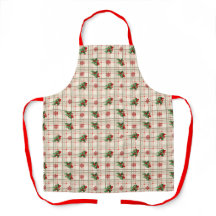 Kerstmis Tartan Patroon Hulst Sneeuwvlokken