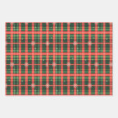 Kerstmis Tartan Patroon Inpakpapier Vel (Voorkant 2)