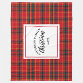 Kerstmis Tartan Plaid Familienaam Jaar Fleece Deken (Voorkant)