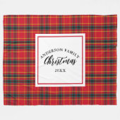 Kerstmis Tartan Plaid Familienaam Jaar Fleece Deken (Voorkant (Horizontaal))