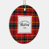 Kerstmis Tartan Plaid Familienaam Jaar Keramisch Ornament (Rechts)