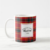 Kerstmis Tartan Plaid Familienaam Jaar Koffiemok (Links)