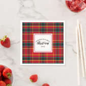 Kerstmis Tartan Plaid Familienaam Jaar Servet (Insitu)