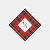 Kerstmis Tartan Plaid Familienaam Jaar Servet (Hoek)