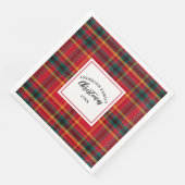 Kerstmis Tartan Plaid Familienaam Jaar Servet (Hoek)