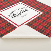 Kerstmis Tartan Plaid Familienaam Jaar Sherpa Deken (3/4)