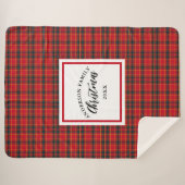 Kerstmis Tartan Plaid Familienaam Jaar Sherpa Deken (Voorkant (horizontaal))