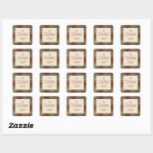 Kerstmis Tartan Rand ID1141A Vierkante Sticker (Vel)