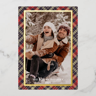 Kerstmis Tartan Schotland Kaart - Folie Vakantie 