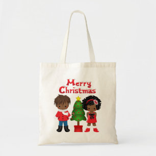 Kerstmis Tas met Afrikaanse Amerikaanse kinderen
