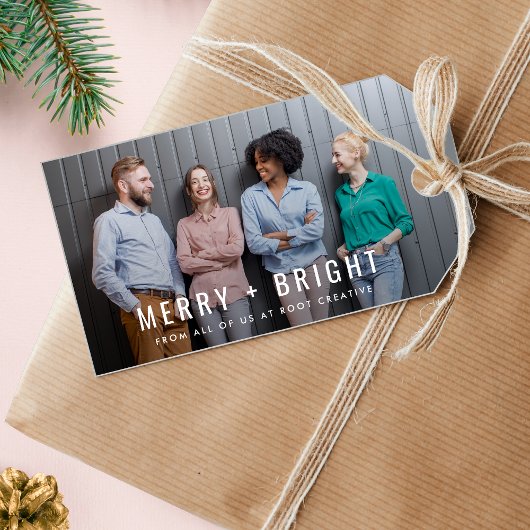 Kerstmis | Team Photo Merry en Bright Cadeaulabel