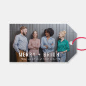 Kerstmis | Team Photo Merry en Bright Cadeaulabel (Voorkant (Horizontaal))
