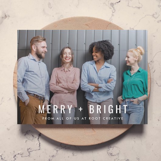 Kerstmis | Team Photo Merry en Bright Feestdagenkaart
