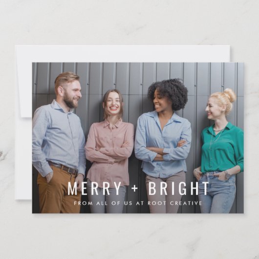 Kerstmis | Team Photo Merry en Bright Feestdagenkaart (Voorkant)
