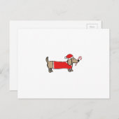 Kerstmis teckel feestdagenkaart (Voorkant / Achterkant)