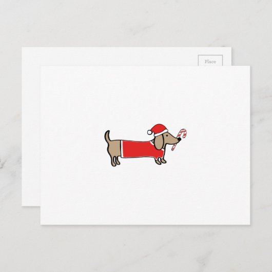 Kerstmis teckel feestdagenkaart (Voorkant / Achterkant)