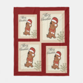 Kerstmis teckel fleece deken (Voorkant)