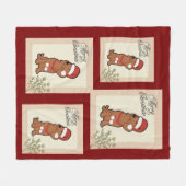 Kerstmis teckel fleece deken (Voorkant (Horizontaal))