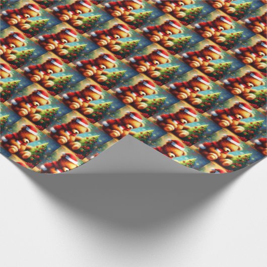 Kerstmis Teddy Bear 1 Cadeaupapier (Hoek)