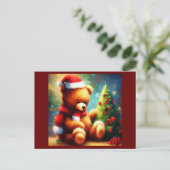 Kerstmis Teddy Bear 1 Feestdagenkaart (Staand voorkant)