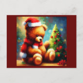 Kerstmis Teddy Bear 1 Feestdagenkaart (Voorkant)