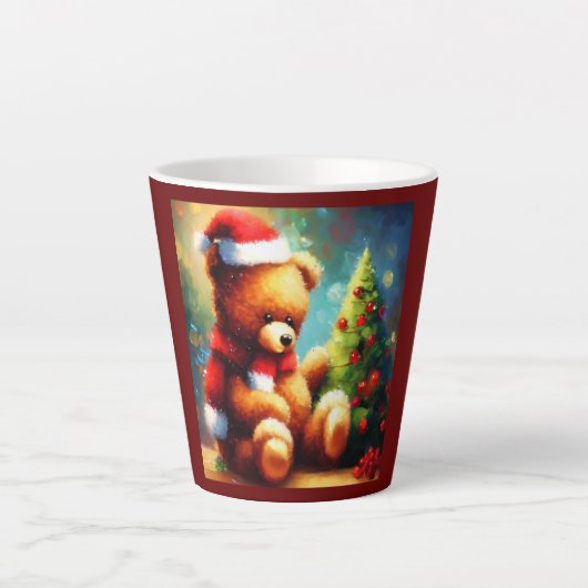 Kerstmis Teddy Bear 1 Latte Mok (Voorkant)