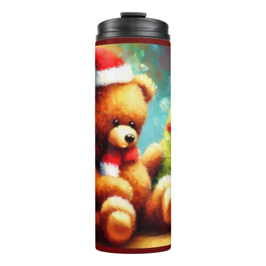 Kerstmis Teddy Bear 1 Thermosbeker (Voorkant)