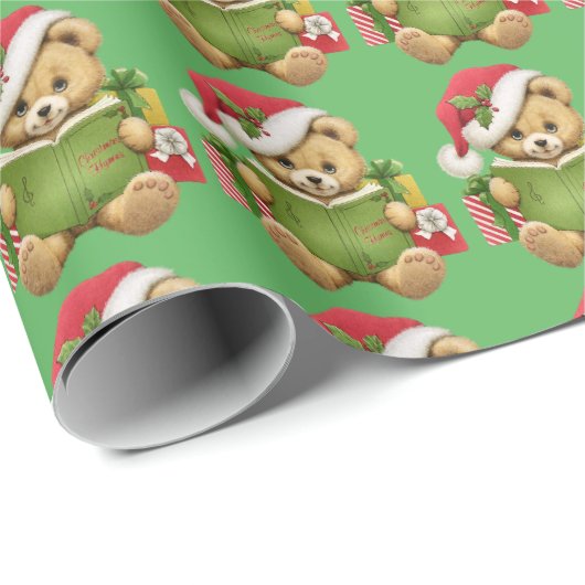Kerstmis Teddy Bear Cadeaupapier (Rol Hoek)