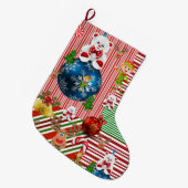 Kerstmis, Teddy Bear Elf Grote Kerstsok (Voorkant (Hangend))