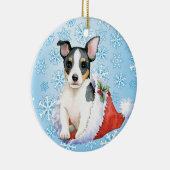 Kerstmis Teddy Roosevelt Terrier Keramisch Ornament (Rechts)
